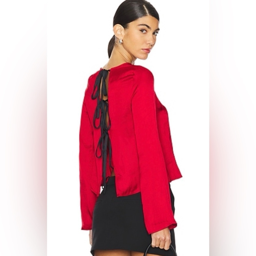 NWT Free People Red Women's Top | Back Black Tie Detail | M